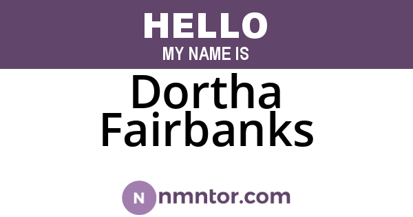 Dortha Fairbanks