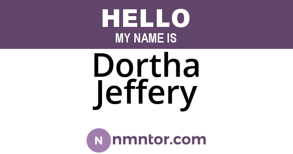 Dortha Jeffery