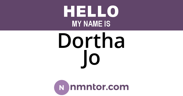 Dortha Jo