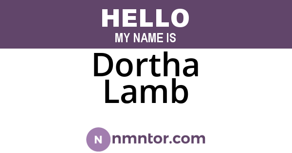 Dortha Lamb