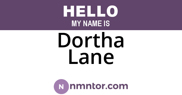 Dortha Lane