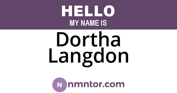 Dortha Langdon