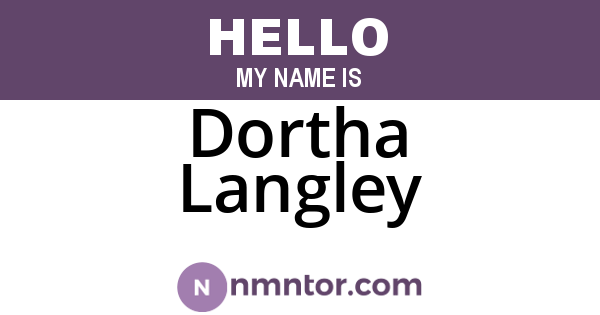 Dortha Langley
