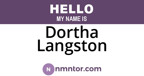 Dortha Langston