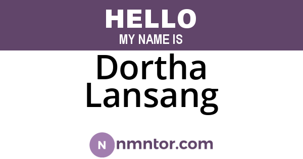 Dortha Lansang