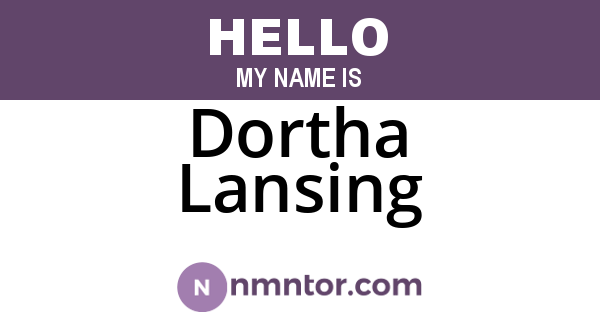 Dortha Lansing
