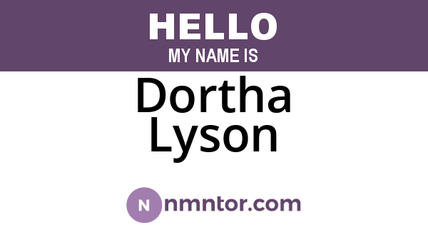 Dortha Lyson