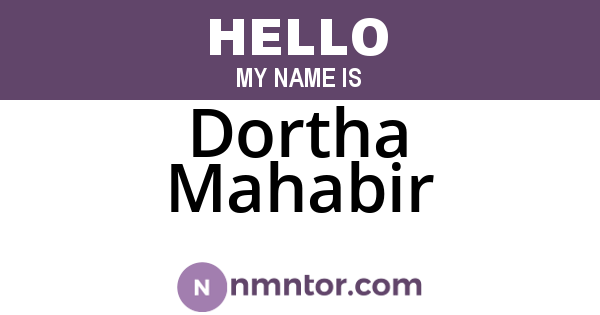 Dortha Mahabir