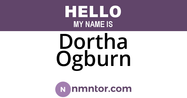 Dortha Ogburn