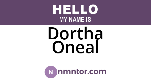 Dortha Oneal