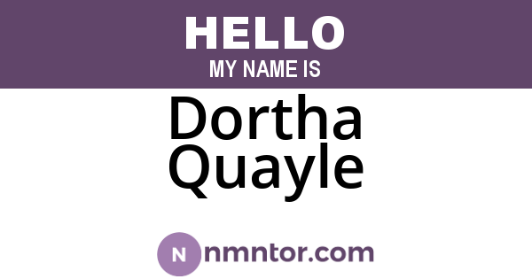 Dortha Quayle