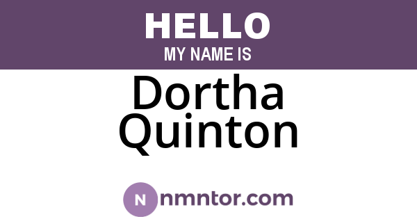 Dortha Quinton