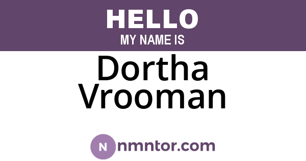 Dortha Vrooman