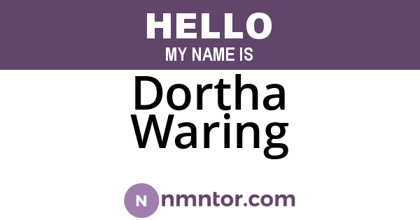 Dortha Waring