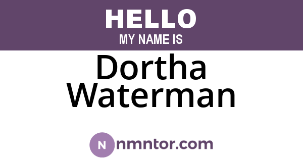 Dortha Waterman