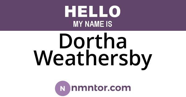 Dortha Weathersby