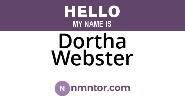 Dortha Webster
