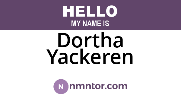 Dortha Yackeren