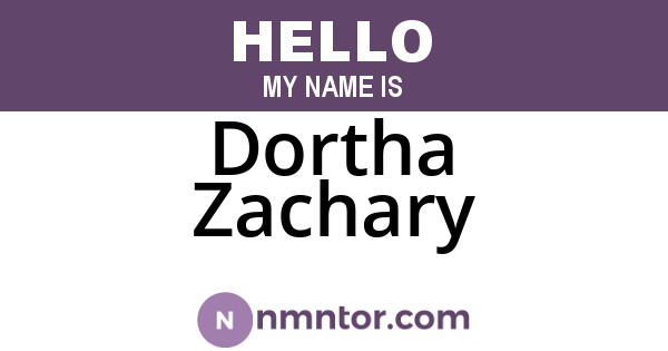 Dortha Zachary