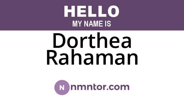 Dorthea Rahaman