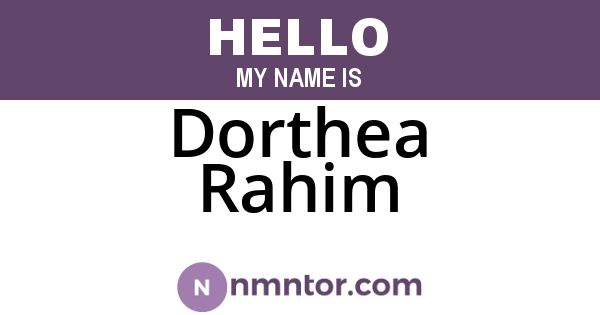 Dorthea Rahim