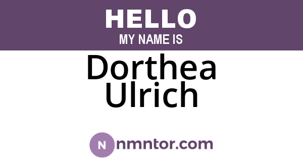 Dorthea Ulrich