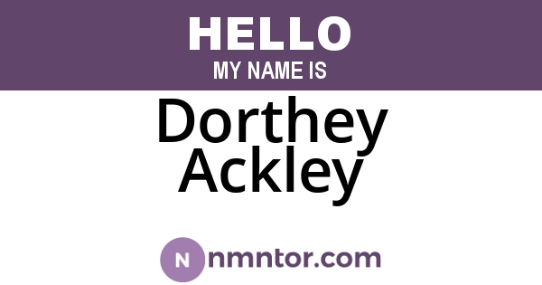 Dorthey Ackley