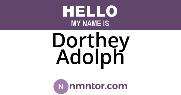 Dorthey Adolph