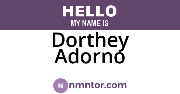 Dorthey Adorno