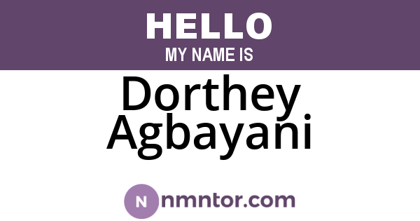 Dorthey Agbayani