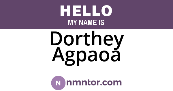 Dorthey Agpaoa