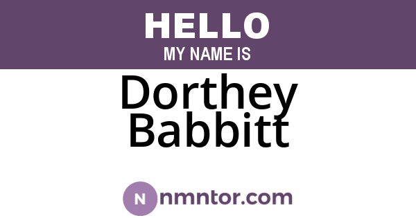Dorthey Babbitt