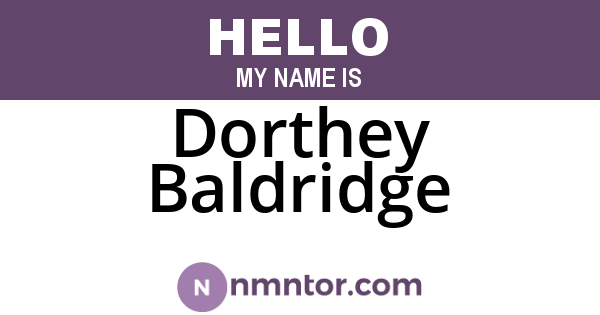 Dorthey Baldridge