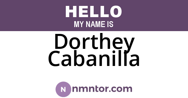 Dorthey Cabanilla