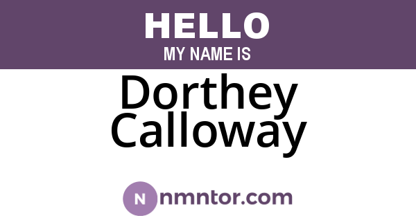 Dorthey Calloway