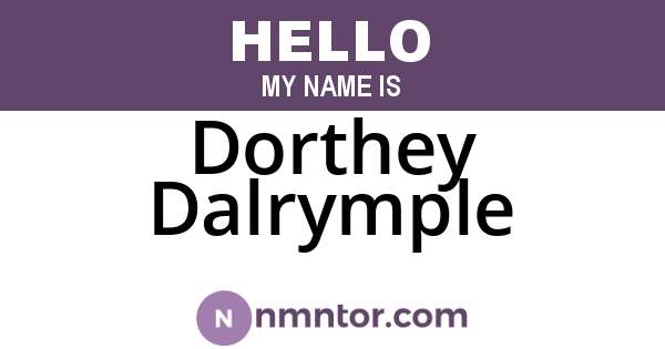 Dorthey Dalrymple