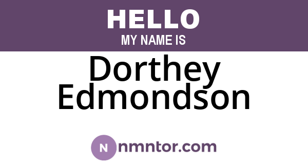 Dorthey Edmondson