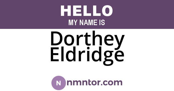 Dorthey Eldridge