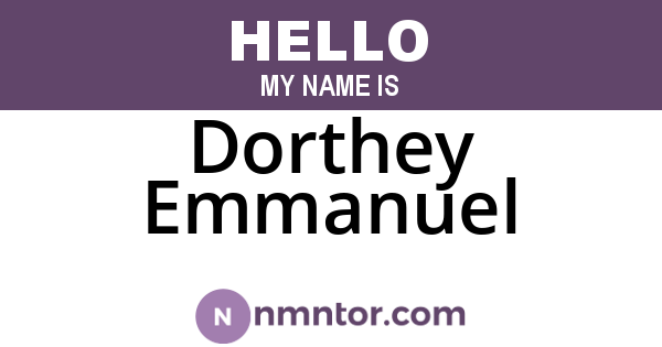 Dorthey Emmanuel