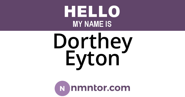 Dorthey Eyton