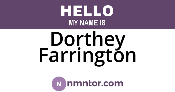 Dorthey Farrington