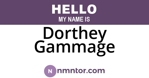 Dorthey Gammage