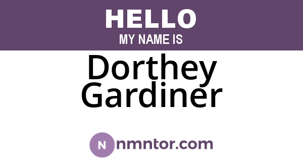 Dorthey Gardiner