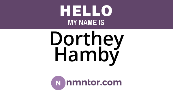 Dorthey Hamby