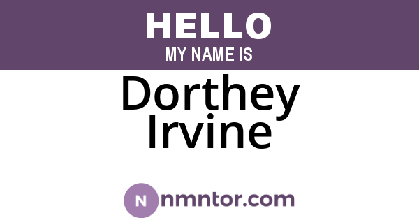 Dorthey Irvine