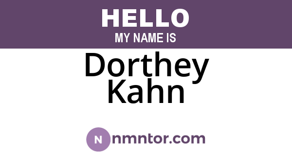 Dorthey Kahn
