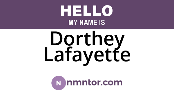 Dorthey Lafayette