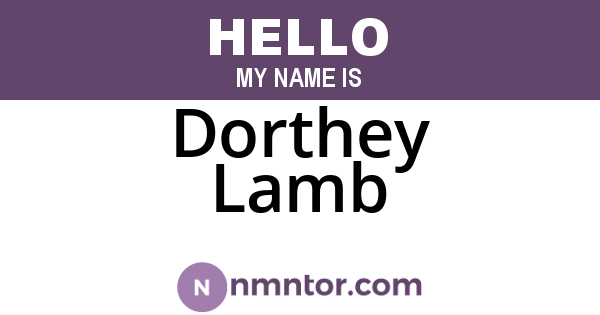 Dorthey Lamb