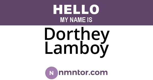 Dorthey Lamboy