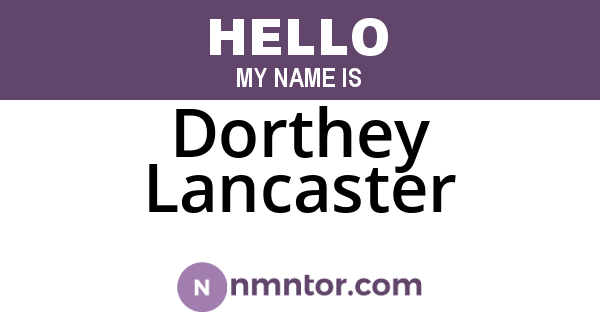 Dorthey Lancaster